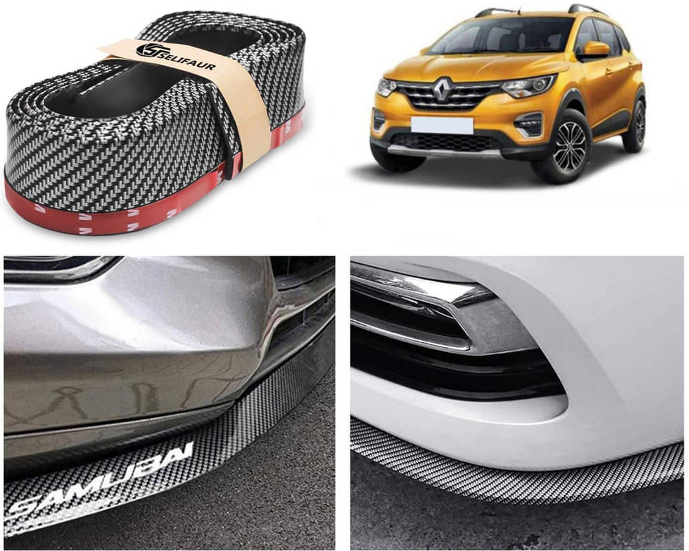    			Car Front Bumper Protector Lip | Car Samurai Bumper Protector | Black Car Body Kit Bumper Lip Side Skirt Rubber Compatible For Triber