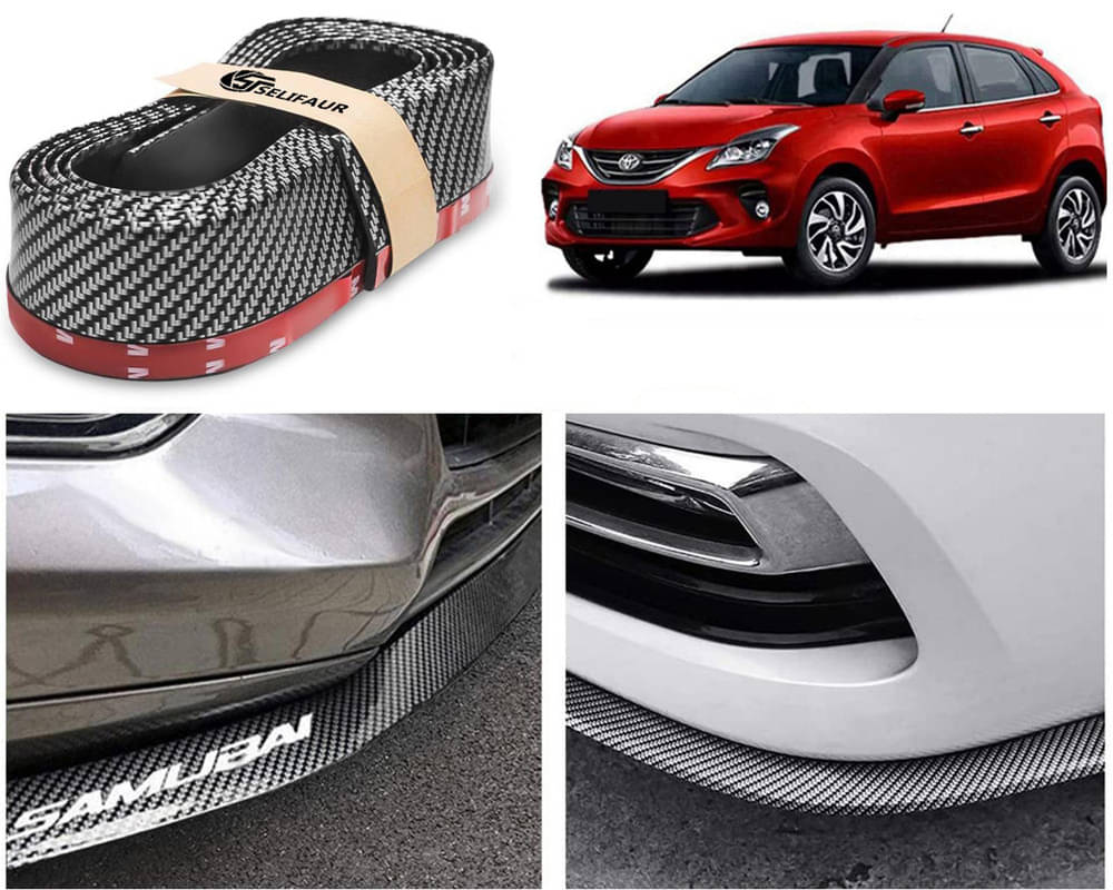 Car Front Bumper Protector Lip | Car Samurai Bumper Protector | Black Car Body Kit Bumper Lip Side Skirt Rubber Compatible For Glanza     			Car Front Bumper Protector Lip | Car Samurai Bumper Protector | Black Car Body Kit Bumper Lip Side Skirt Rubber Compatible For Glanza