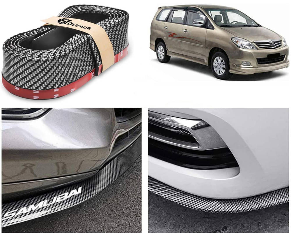 Car Front Bumper Protector Lip | Car Samurai Bumper Protector | Black Car Body Kit Bumper Lip Side Skirt Rubber Compatible For Innova 2005-12 Car Front Bumper Protector Lip | Car Samurai Bumper Protector | Black Car Body Kit Bumper Lip Side Skirt Rubber Compatible For Innova 2005-12