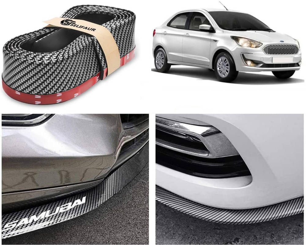 Car Front Bumper Protector Lip | Car Samurai Bumper Protector | Black Car Body Kit Bumper Lip Side Skirt Rubber Compatible For Figo Aspire 2019 Car Front Bumper Protector Lip | Car Samurai Bumper Protector | Black Car Body Kit Bumper Lip Side Skirt Rubber Compatible For Figo Aspire 2019