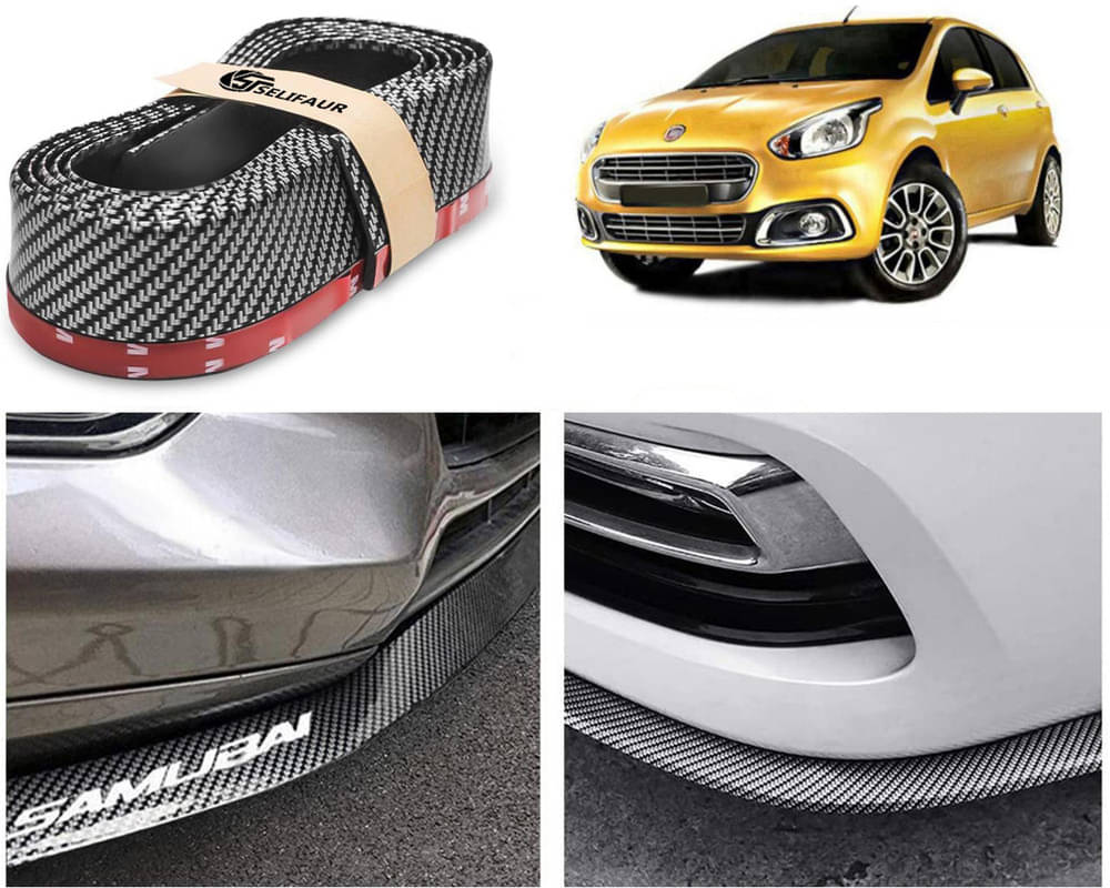 Car Front Bumper Protector Lip | Car Samurai Bumper Protector | Black Car Body Kit Bumper Lip Side Skirt Rubber Compatible For Punto Evo Car Front Bumper Protector Lip | Car Samurai Bumper Protector | Black Car Body Kit Bumper Lip Side Skirt Rubber Compatible For Punto Evo