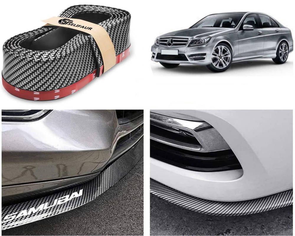 Car Front Bumper Protector Lip | Car Samurai Bumper Protector | Black Car Body Kit Bumper Lip Side Skirt Rubber Compatible For Benz C-Class Car Front Bumper Protector Lip | Car Samurai Bumper Protector | Black Car Body Kit Bumper Lip Side Skirt Rubber Compatible For Benz C-Class