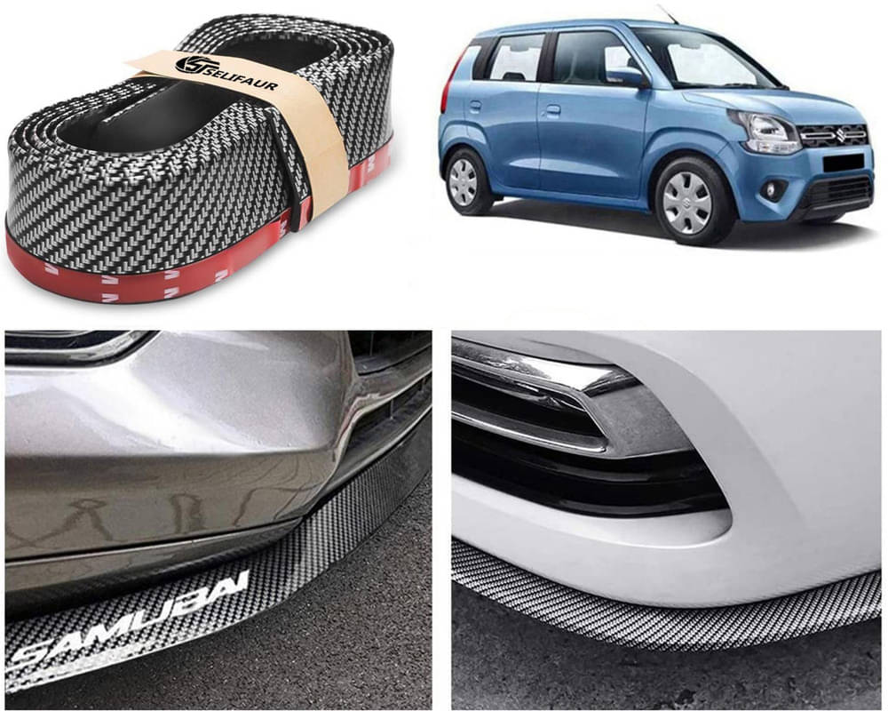 Car Front Bumper Protector Lip | Car Samurai Bumper Protector | Black Car Body Kit Bumper Lip Side Skirt Rubber Compatible For WagonR 2019     			Car Front Bumper Protector Lip | Car Samurai Bumper Protector | Black Car Body Kit Bumper Lip Side Skirt Rubber Compatible For WagonR 2019