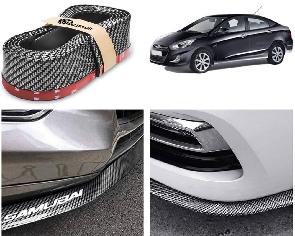 Car Front Bumper Protector Lip | Car Samurai Bumper Protector | Black Car Body Kit Bumper Lip Side Skirt Rubber Compatible For Verna Fluidic     			Car Front Bumper Protector Lip | Car Samurai Bumper Protector | Black Car Body Kit Bumper Lip Side Skirt Rubber Compatible For Verna Fluidic