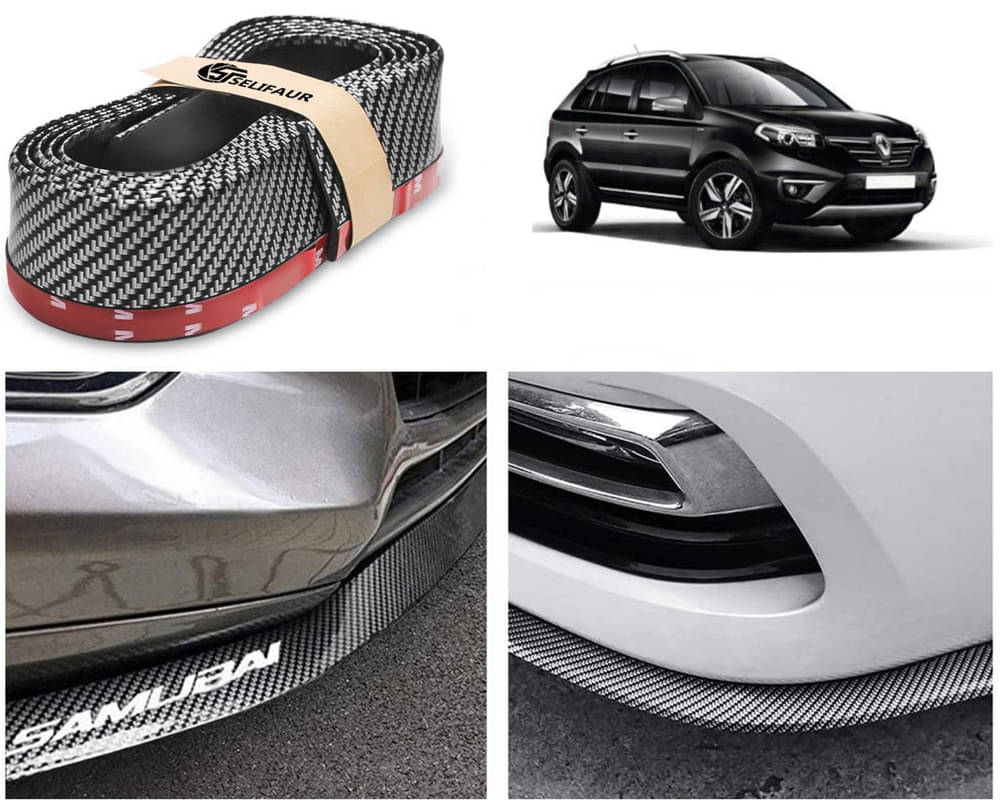     			Car Front Bumper Protector Lip | Car Samurai Bumper Protector | Black Car Body Kit Bumper Lip Side Skirt Rubber Compatible For Koleos