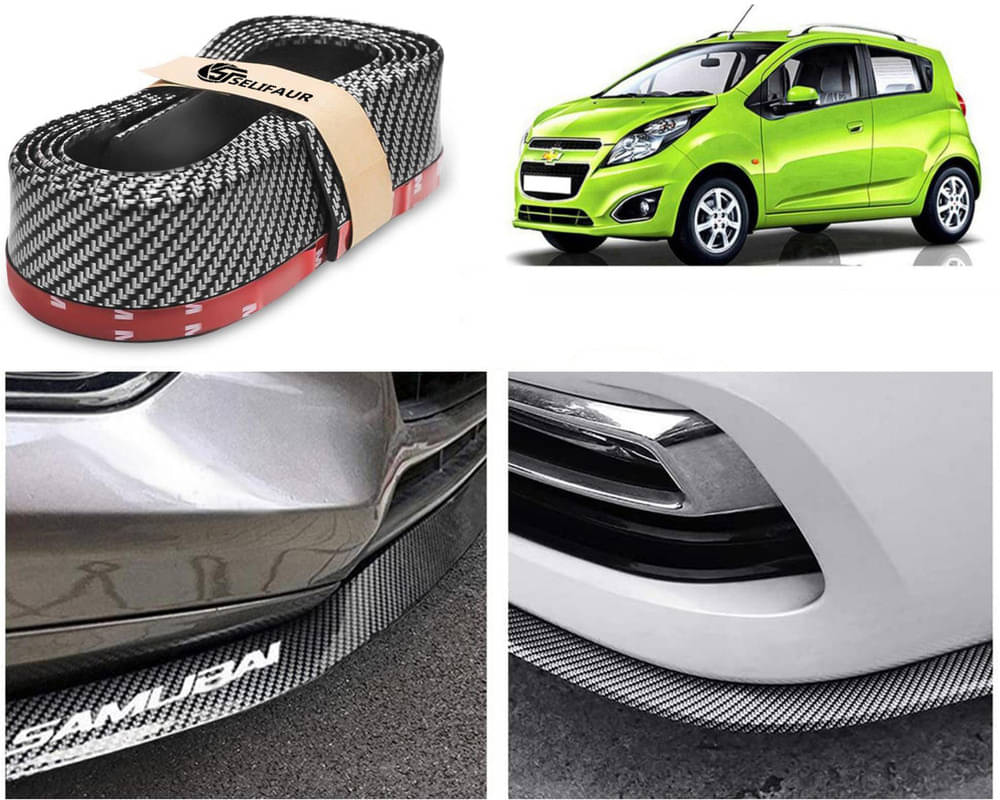     			Car Front Bumper Protector Lip | Car Samurai Bumper Protector | Black Car Body Kit Bumper Lip Side Skirt Rubber Compatible For Beat Type-2
