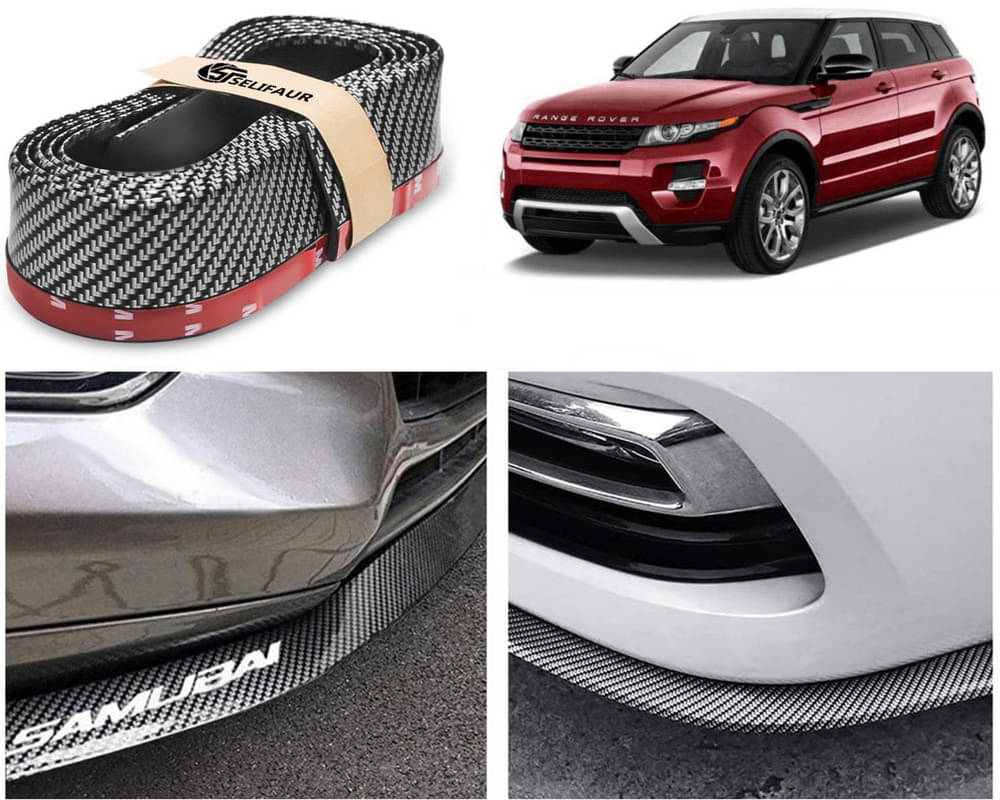 Car Front Bumper Protector Lip | Car Samurai Bumper Protector | Black Car Body Kit Bumper Lip Side Skirt Rubber Compatible For Rover Evoque Car Front Bumper Protector Lip | Car Samurai Bumper Protector | Black Car Body Kit Bumper Lip Side Skirt Rubber Compatible For Rover Evoque