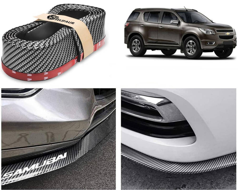     			Car Front Bumper Protector Lip | Car Samurai Bumper Protector | Black Car Body Kit Bumper Lip Side Skirt Rubber Compatible For Trailblazer
