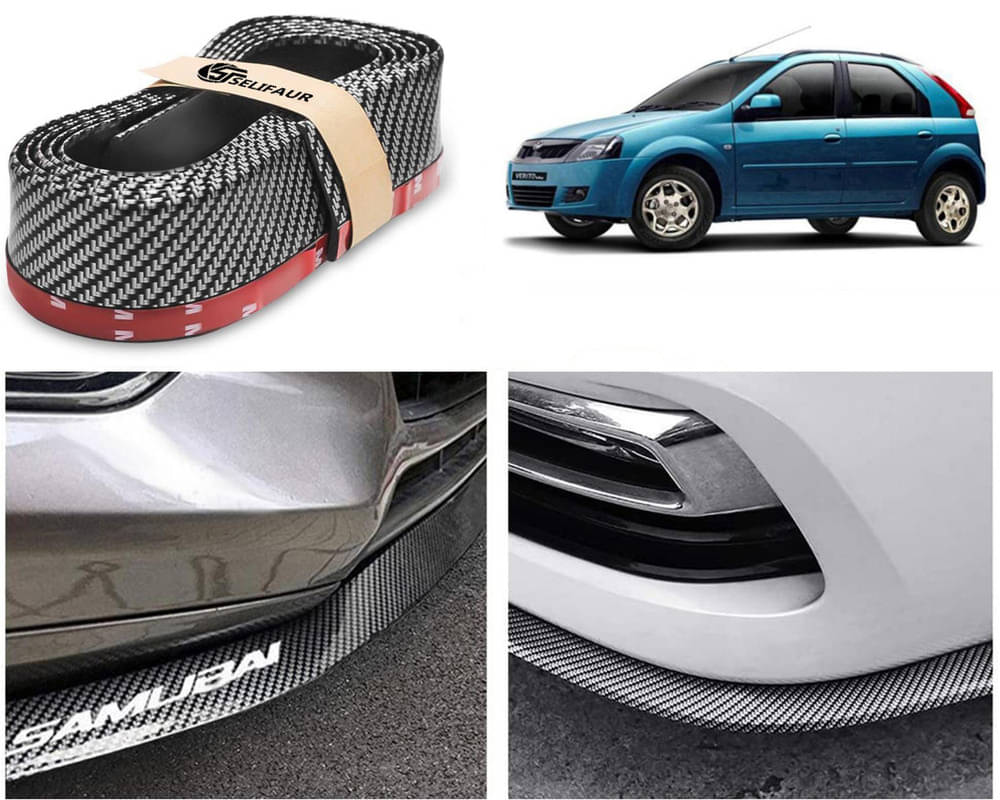 Car Front Bumper Protector Lip | Car Samurai Bumper Protector | Black Car Body Kit Bumper Lip Side Skirt Rubber Compatible For Verito Vibe Car Front Bumper Protector Lip | Car Samurai Bumper Protector | Black Car Body Kit Bumper Lip Side Skirt Rubber Compatible For Verito Vibe