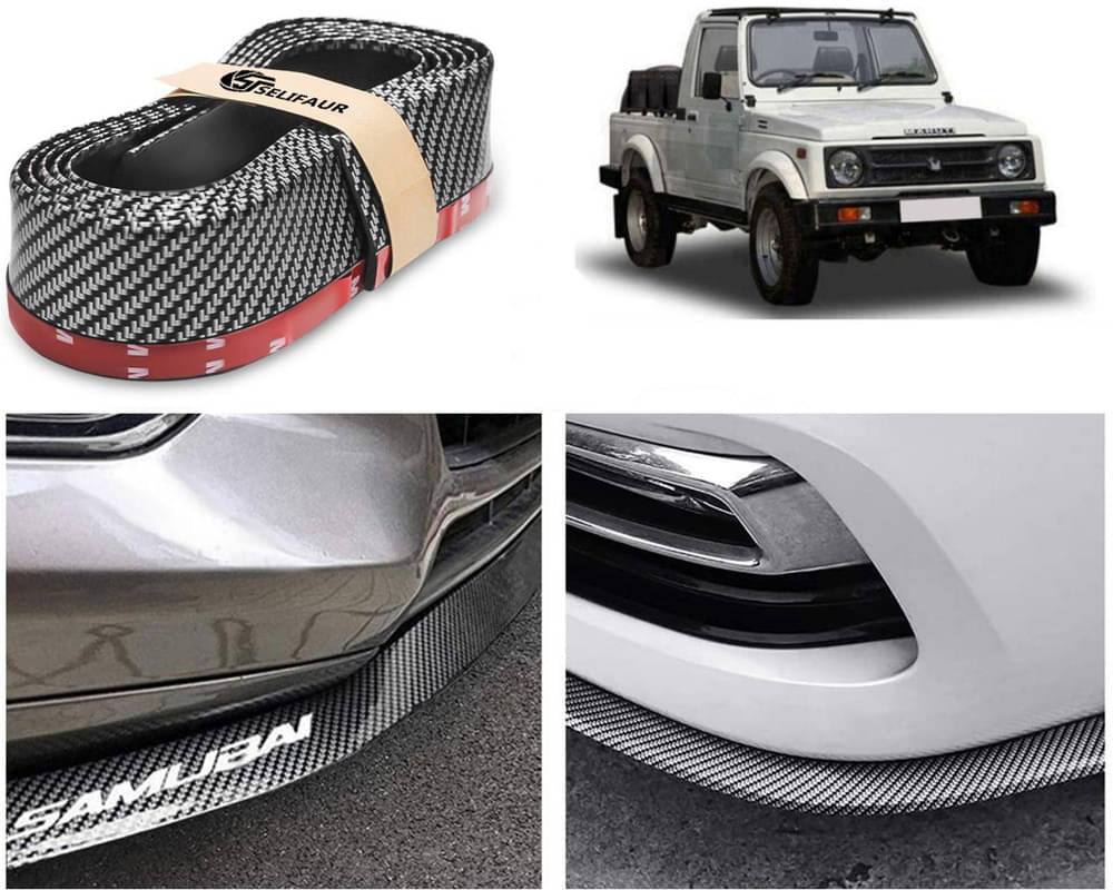     			Car Front Bumper Protector Lip | Car Samurai Bumper Protector | Black Car Body Kit Bumper Lip Side Skirt Rubber Compatible For Gypsy King