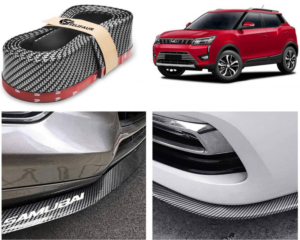 Car Front Bumper Protector Lip | Car Samurai Bumper Protector | Black Car Body Kit Bumper Lip Side Skirt Rubber Compatible For XUV 300 2019 Car Front Bumper Protector Lip | Car Samurai Bumper Protector | Black Car Body Kit Bumper Lip Side Skirt Rubber Compatible For XUV 300 2019