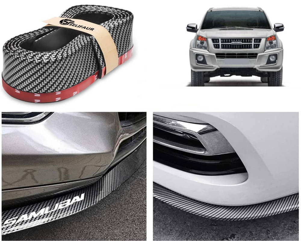 Car Front Bumper Protector Lip | Car Samurai Bumper Protector | Black Car Body Kit Bumper Lip Side Skirt Rubber Compatible For Isuzu MU 7 2014 Car Front Bumper Protector Lip | Car Samurai Bumper Protector | Black Car Body Kit Bumper Lip Side Skirt Rubber Compatible For Isuzu MU 7 2014
