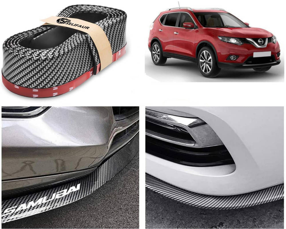 Car Front Bumper Protector Lip | Car Samurai Bumper Protector | Black Car Body Kit Bumper Lip Side Skirt Rubber Compatible For X Trail Car Front Bumper Protector Lip | Car Samurai Bumper Protector | Black Car Body Kit Bumper Lip Side Skirt Rubber Compatible For X Trail