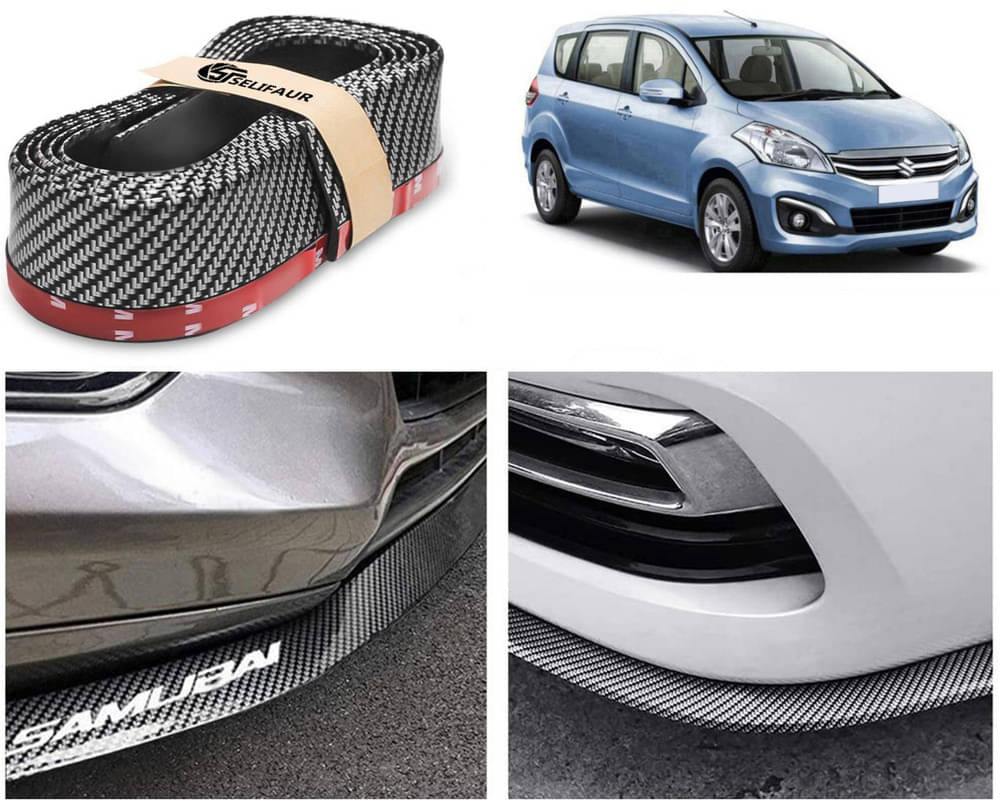 Car Front Bumper Protector Lip | Car Samurai Bumper Protector | Black Car Body Kit Bumper Lip Side Skirt Rubber Compatible For Ertiga Type-2 Car Front Bumper Protector Lip | Car Samurai Bumper Protector | Black Car Body Kit Bumper Lip Side Skirt Rubber Compatible For Ertiga Type-2