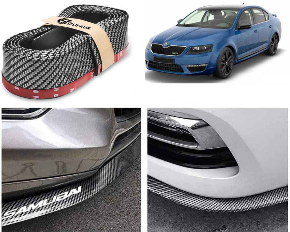Car Front Bumper Protector Lip | Car Samurai Bumper Protector | Black Car Body Kit Bumper Lip Side Skirt Rubber Compatible For Octavia Car Front Bumper Protector Lip | Car Samurai Bumper Protector | Black Car Body Kit Bumper Lip Side Skirt Rubber Compatible For Octavia