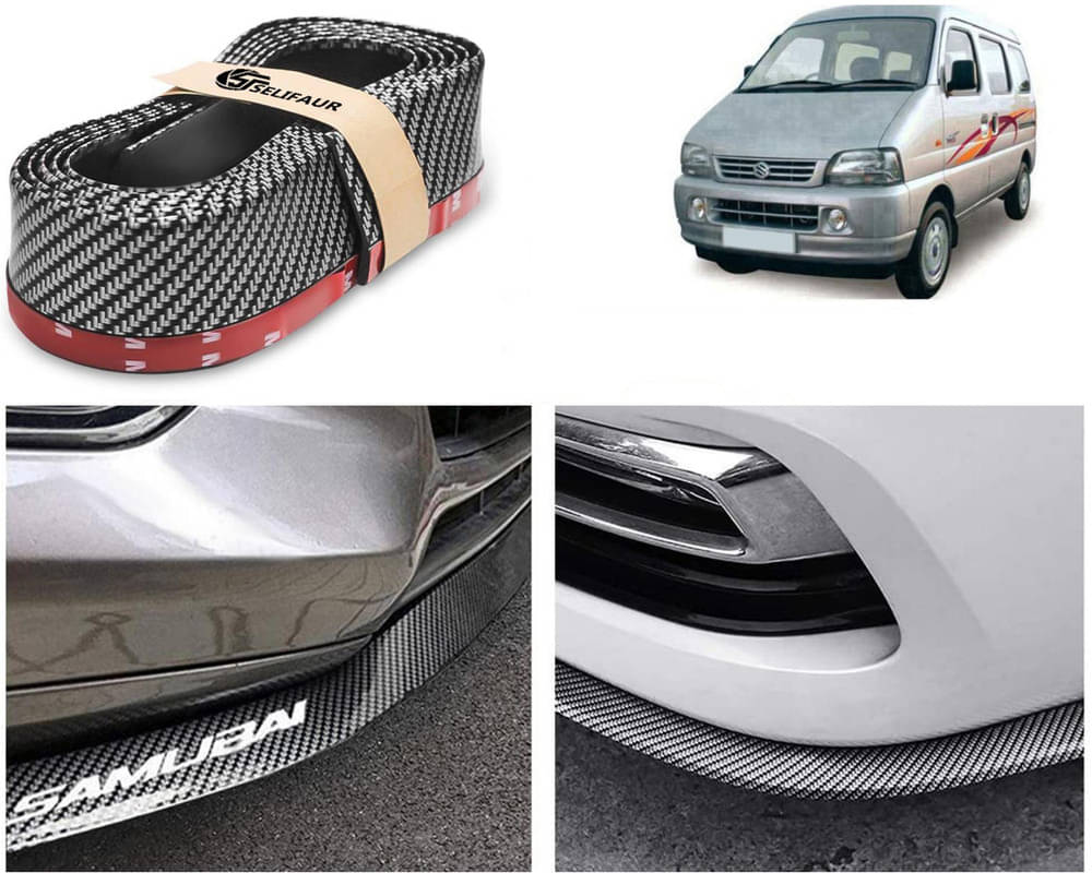     			Car Front Bumper Protector Lip | Car Samurai Bumper Protector | Black Car Body Kit Bumper Lip Side Skirt Rubber Compatible For Versa