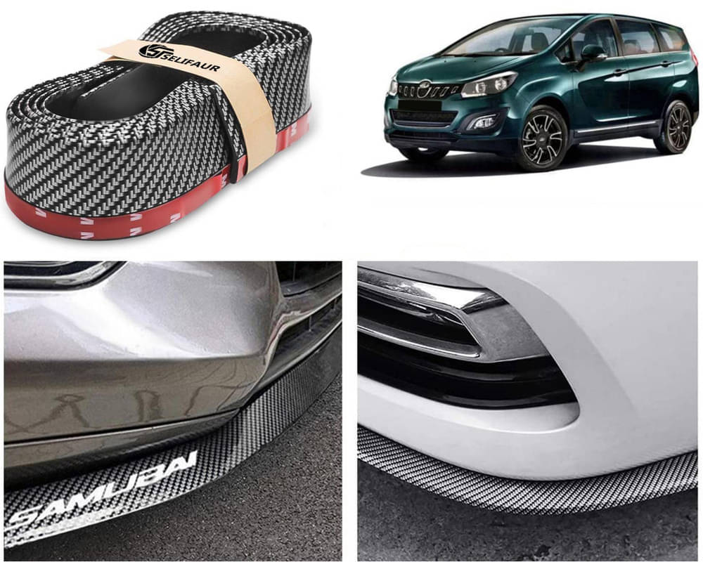     			Car Front Bumper Protector Lip | Car Samurai Bumper Protector | Black Car Body Kit Bumper Lip Side Skirt Rubber Compatible For Marazzo 2019