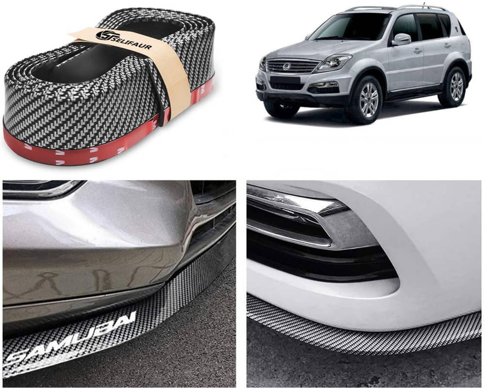 Car Front Bumper Protector Lip | Car Samurai Bumper Protector | Black Car Body Kit Bumper Lip Side Skirt Rubber Compatible For Ssangyong Rexton Car Front Bumper Protector Lip | Car Samurai Bumper Protector | Black Car Body Kit Bumper Lip Side Skirt Rubber Compatible For Ssangyong Rexton