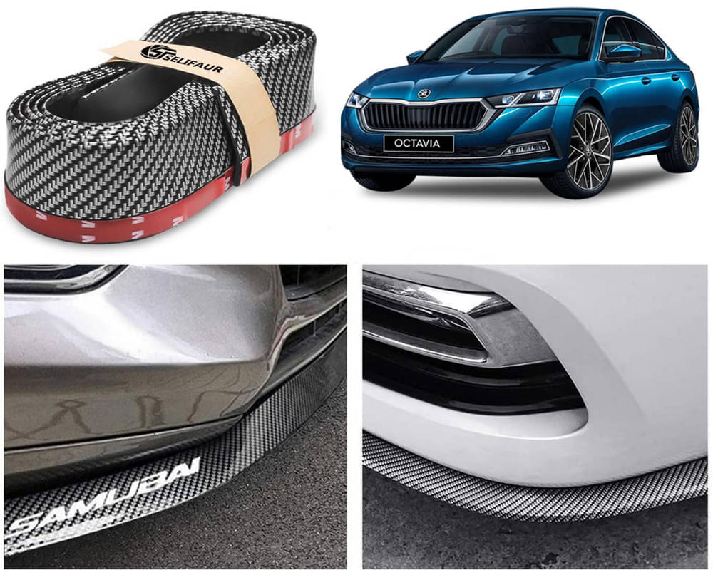 Car Front Bumper Protector Lip | Car Samurai Bumper Protector | Black Car Body Kit Bumper Lip Side Skirt Rubber Compatible For Octavia 2021 Car Front Bumper Protector Lip | Car Samurai Bumper Protector | Black Car Body Kit Bumper Lip Side Skirt Rubber Compatible For Octavia 2021