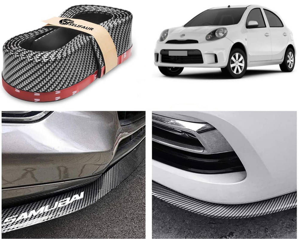 Car Front Bumper Protector Lip | Car Samurai Bumper Protector | Black Car Body Kit Bumper Lip Side Skirt Rubber Compatible For Micra Active Car Front Bumper Protector Lip | Car Samurai Bumper Protector | Black Car Body Kit Bumper Lip Side Skirt Rubber Compatible For Micra Active