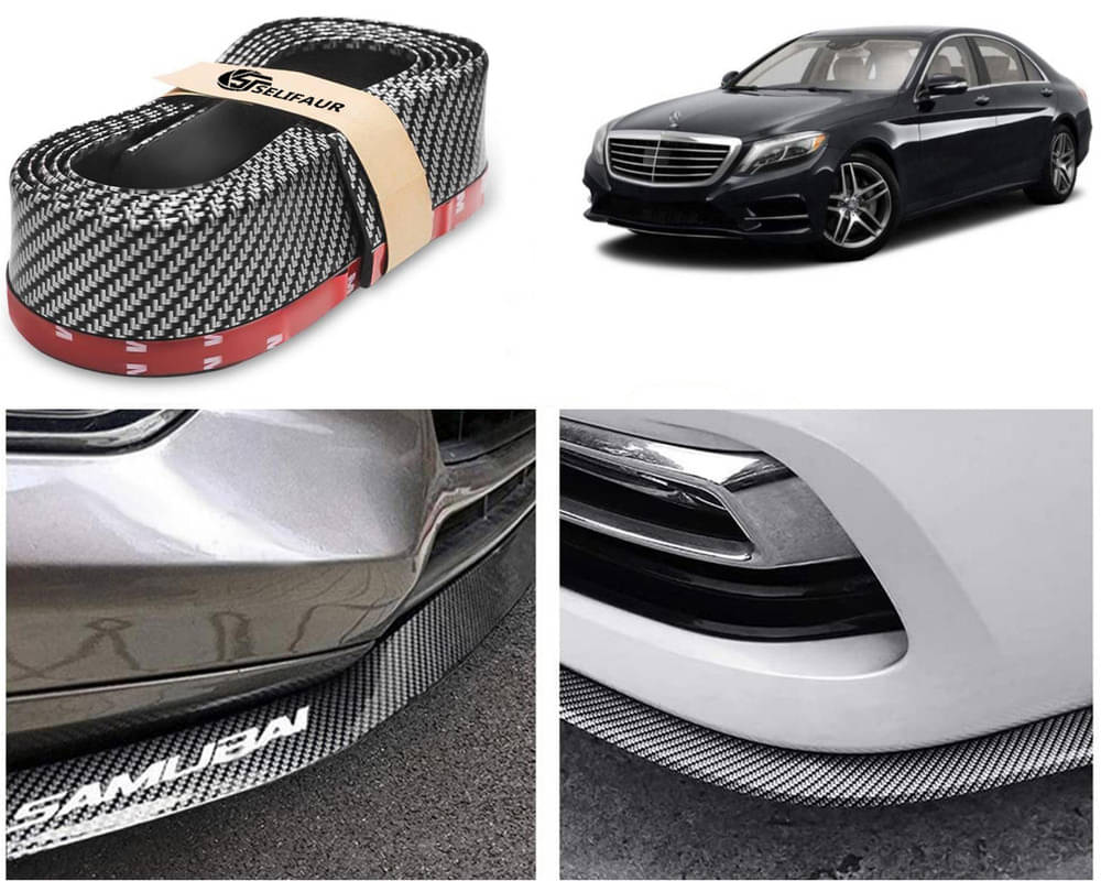 Car Front Bumper Protector Lip | Car Samurai Bumper Protector | Black Car Body Kit Bumper Lip Side Skirt Rubber Compatible For S500 Car Front Bumper Protector Lip | Car Samurai Bumper Protector | Black Car Body Kit Bumper Lip Side Skirt Rubber Compatible For S500