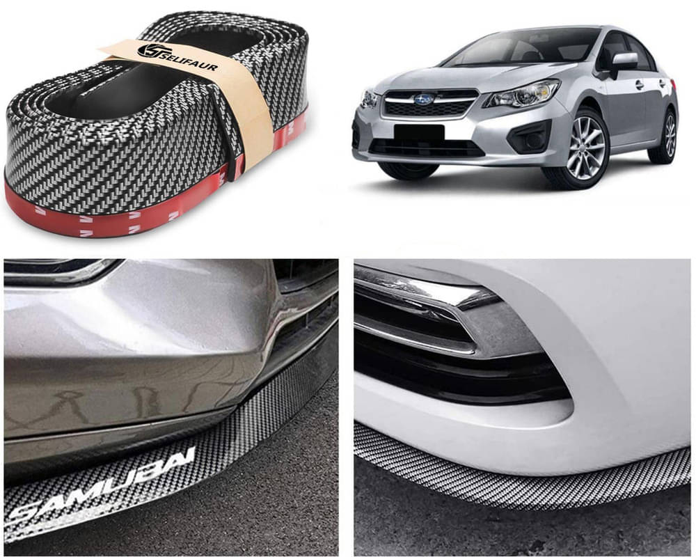     			Car Front Bumper Protector Lip | Car Samurai Bumper Protector | Black Car Body Kit Bumper Lip Side Skirt Rubber Compatible For impreza