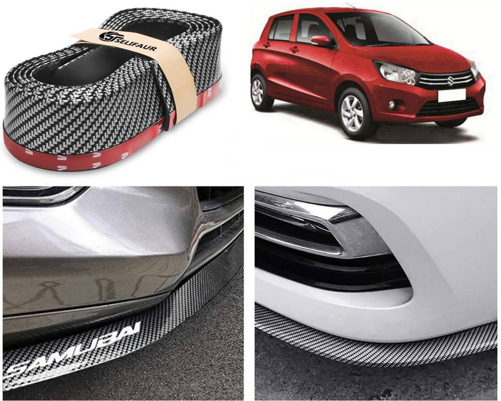     			Car Front Bumper Protector Lip | Car Samurai Bumper Protector | Black Car Body Kit Bumper Lip Side Skirt Rubber Compatible For Celerio
