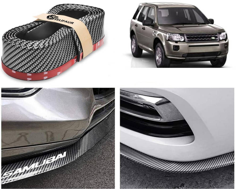     			Car Front Bumper Protector Lip | Car Samurai Bumper Protector | Black Car Body Kit Bumper Lip Side Skirt Rubber Compatible For FREELANDER 2
