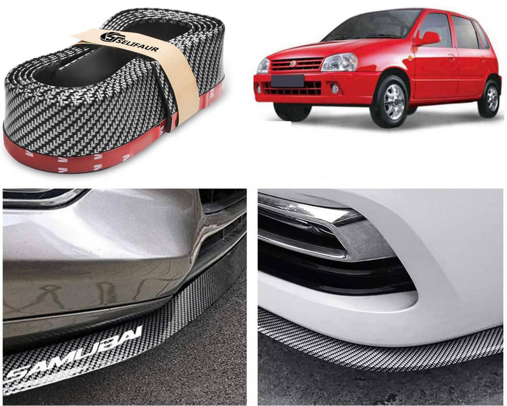     			Car Front Bumper Protector Lip | Car Samurai Bumper Protector | Black Car Body Kit Bumper Lip Side Skirt Rubber Compatible For Zen