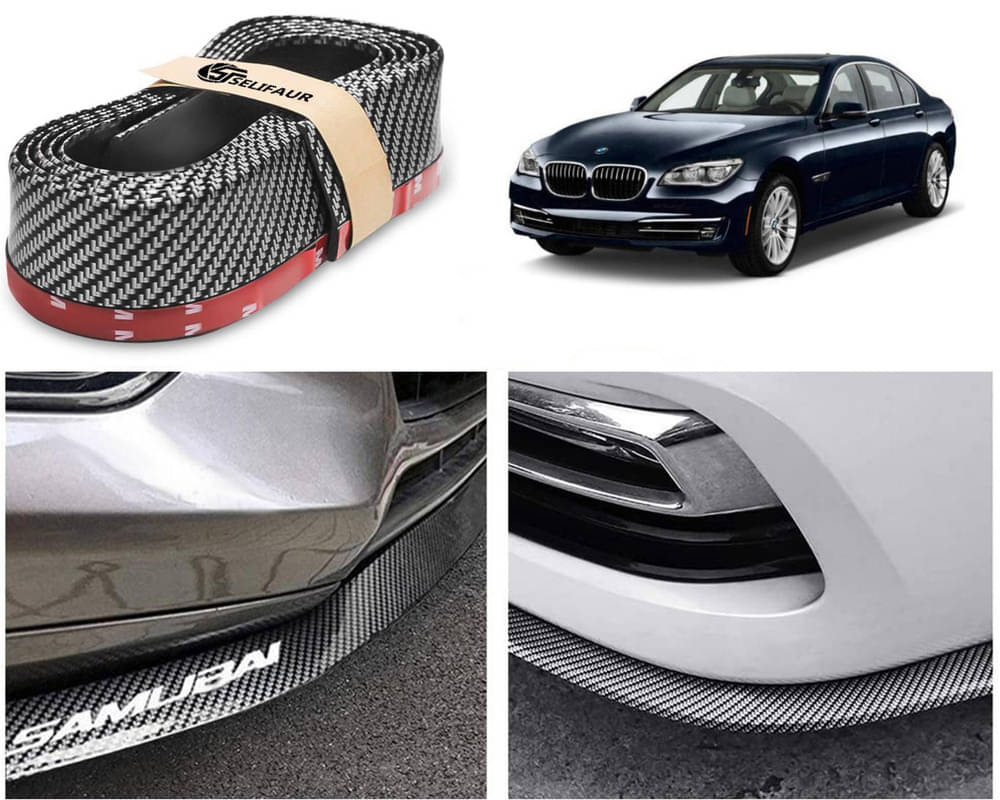     			Car Front Bumper Protector Lip | Car Samurai Bumper Protector | Black Car Body Kit Bumper Lip Side Skirt Rubber Compatible For 7 Series