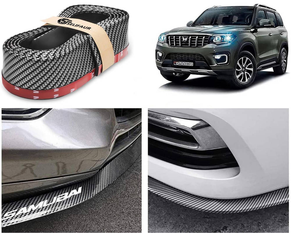 Car Front Bumper Protector Lip | Car Samurai Bumper Protector | Black Car Body Kit Bumper Lip Side Skirt Rubber Compatible For Scorpio N Car Front Bumper Protector Lip | Car Samurai Bumper Protector | Black Car Body Kit Bumper Lip Side Skirt Rubber Compatible For Scorpio N