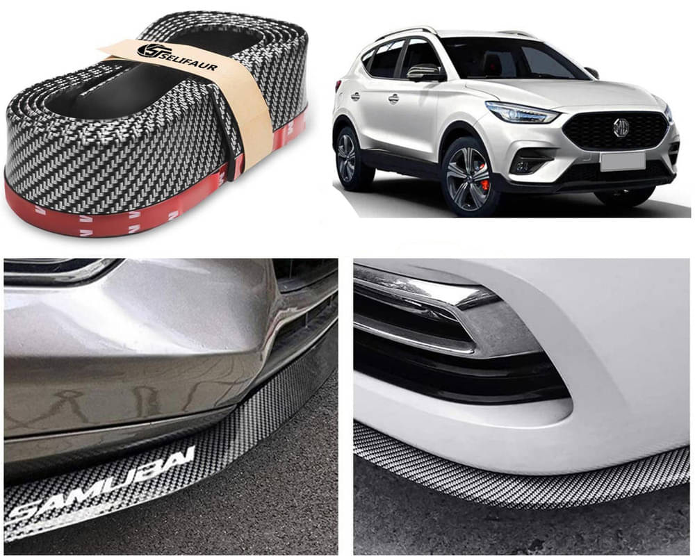     			Car Front Bumper Protector Lip | Car Samurai Bumper Protector | Black Car Body Kit Bumper Lip Side Skirt Rubber Compatible For MG Astor