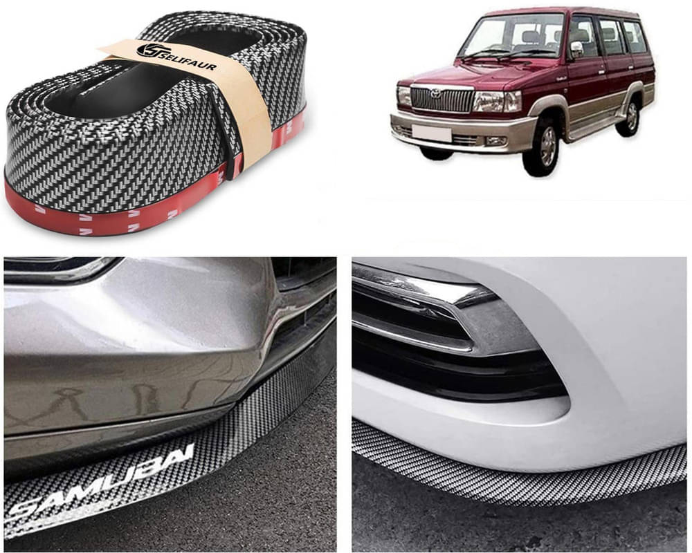     			Car Front Bumper Protector Lip | Car Samurai Bumper Protector | Black Car Body Kit Bumper Lip Side Skirt Rubber Compatible For Qualis