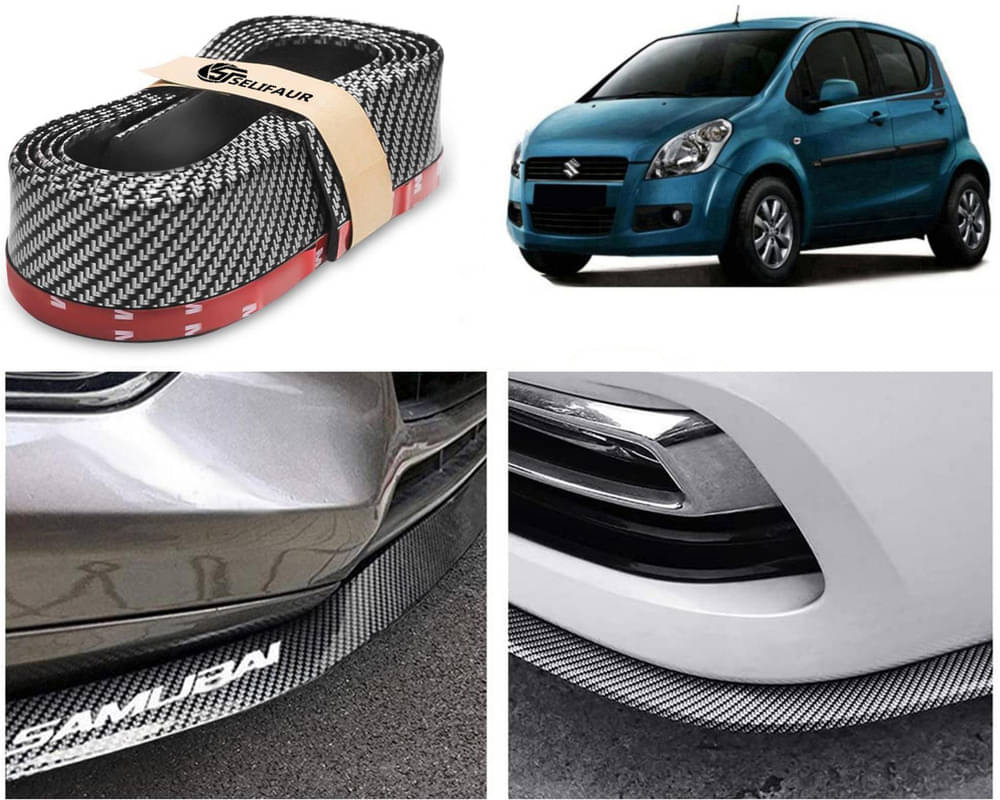    			Car Front Bumper Protector Lip | Car Samurai Bumper Protector | Black Car Body Kit Bumper Lip Side Skirt Rubber Compatible For Ritz Type-1