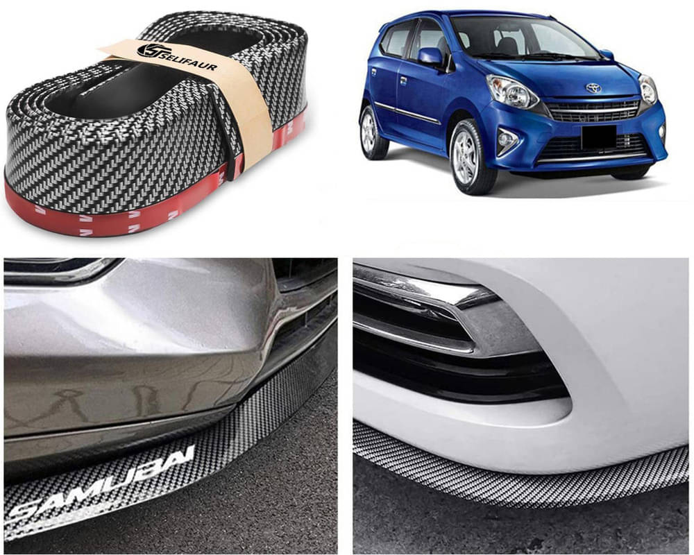     			Car Front Bumper Protector Lip | Car Samurai Bumper Protector | Black Car Body Kit Bumper Lip Side Skirt Rubber Compatible For Wego