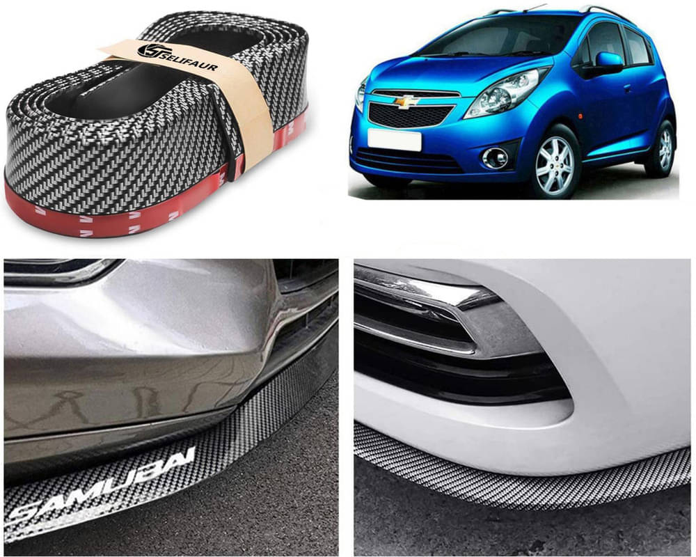     			Car Front Bumper Protector Lip | Car Samurai Bumper Protector | Black Car Body Kit Bumper Lip Side Skirt Rubber Compatible For Beat Type-1