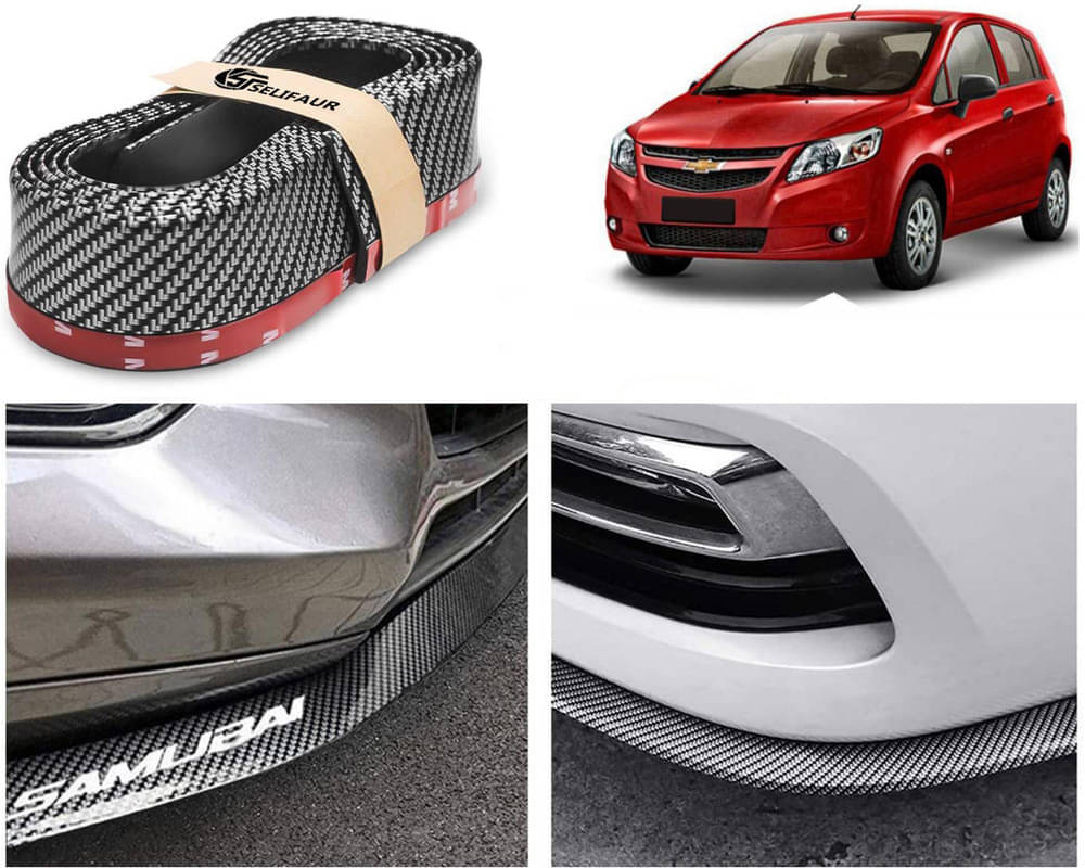     			Car Front Bumper Protector Lip | Car Samurai Bumper Protector | Black Car Body Kit Bumper Lip Side Skirt Rubber Compatible For Sail Hatchback