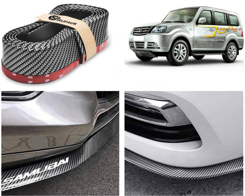     			Car Front Bumper Protector Lip | Car Samurai Bumper Protector | Black Car Body Kit Bumper Lip Side Skirt Rubber Compatible For Sumo Grande