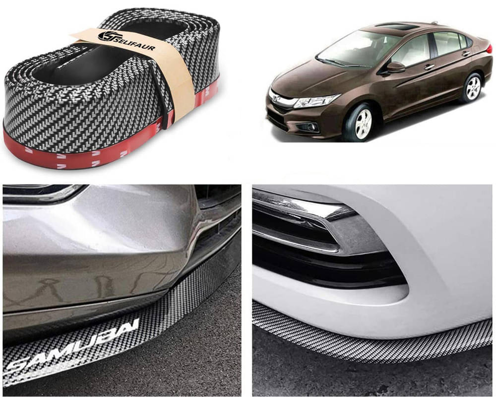 Car Front Bumper Protector Lip | Car Samurai Bumper Protector | Black Car Body Kit Bumper Lip Side Skirt Rubber Compatible For City Idtec Car Front Bumper Protector Lip | Car Samurai Bumper Protector | Black Car Body Kit Bumper Lip Side Skirt Rubber Compatible For City Idtec