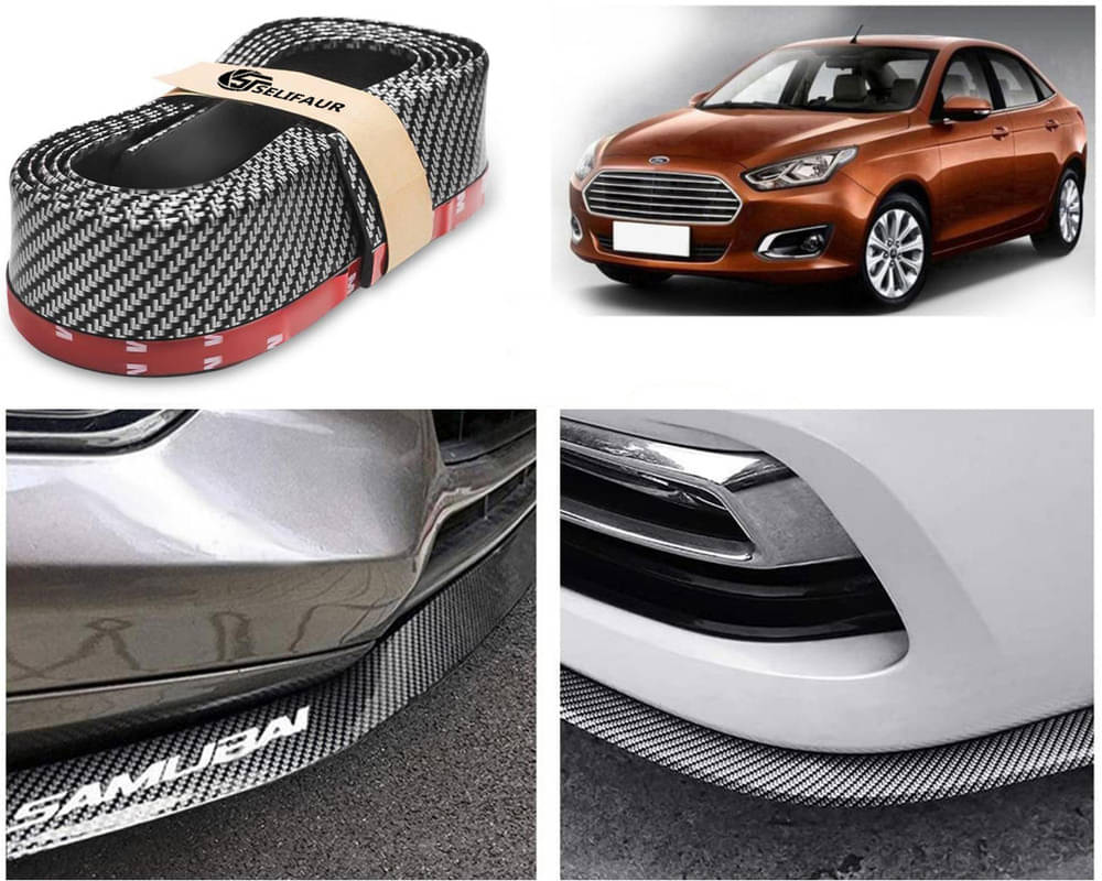     			Car Front Bumper Protector Lip | Car Samurai Bumper Protector | Black Car Body Kit Bumper Lip Side Skirt Rubber Compatible For Escort