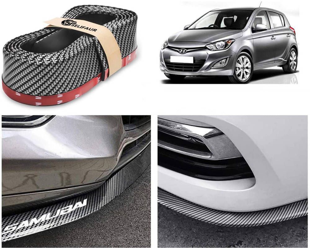 Car Front Bumper Protector Lip | Car Samurai Bumper Protector | Black Car Body Kit Bumper Lip Side Skirt Rubber Compatible For I20 Type-2 Car Front Bumper Protector Lip | Car Samurai Bumper Protector | Black Car Body Kit Bumper Lip Side Skirt Rubber Compatible For I20 Type-2