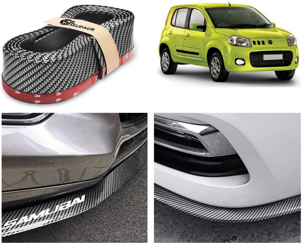     			Car Front Bumper Protector Lip | Car Samurai Bumper Protector | Black Car Body Kit Bumper Lip Side Skirt Rubber Compatible For Novo Uno