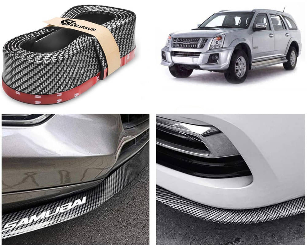 Car Front Bumper Protector Lip | Car Samurai Bumper Protector | Black Car Body Kit Bumper Lip Side Skirt Rubber Compatible For Isuzu MU 7 Car Front Bumper Protector Lip | Car Samurai Bumper Protector | Black Car Body Kit Bumper Lip Side Skirt Rubber Compatible For Isuzu MU 7