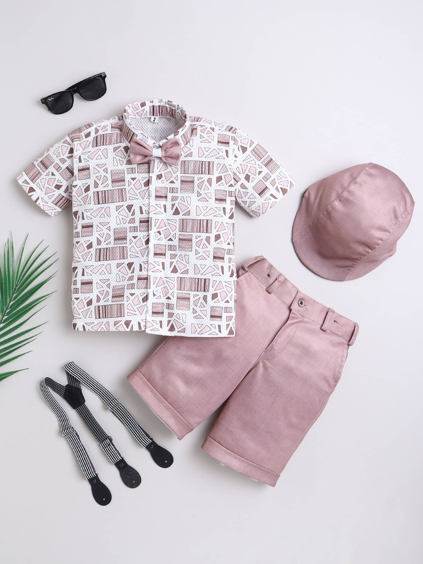 Fourfolds Pack of 1 Boys Cotton Blend Shirt & Shorts Set ( Peach ) Fourfolds Pack of 1 Boys Cotton Blend Shirt & Shorts Set ( Peach )