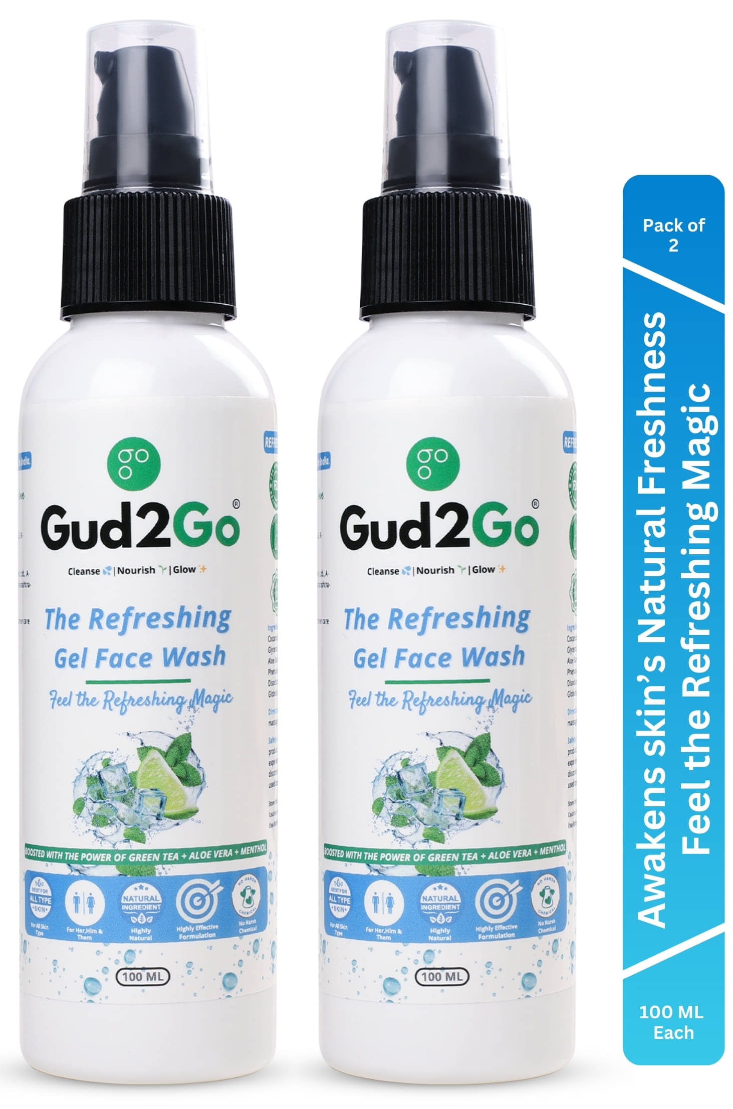     			Gud2Go - Refreshing Face Wash For All Skin Type ( Pack of 2 )