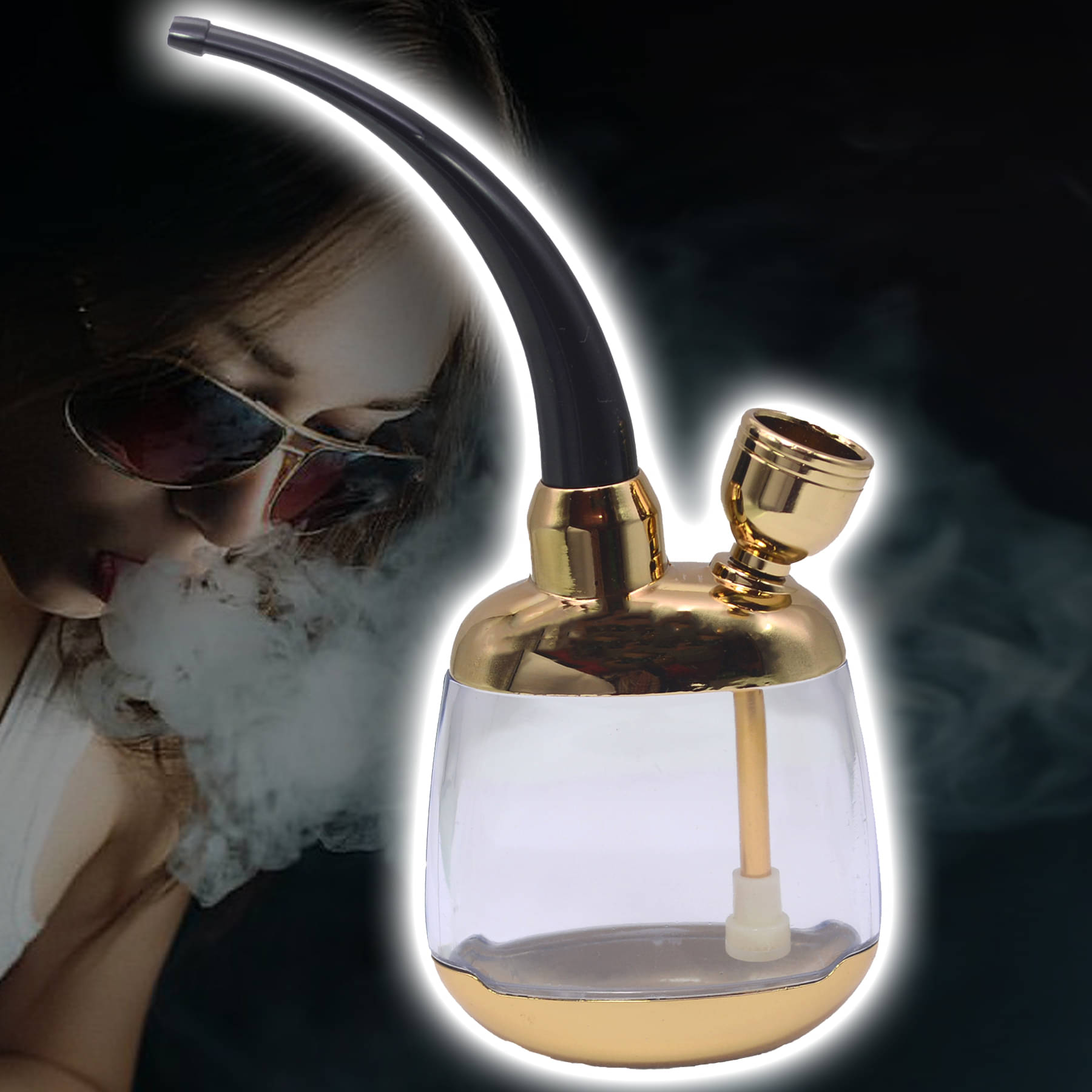     			JMALL Gold 16 cm Glass Bong - Pack of 1