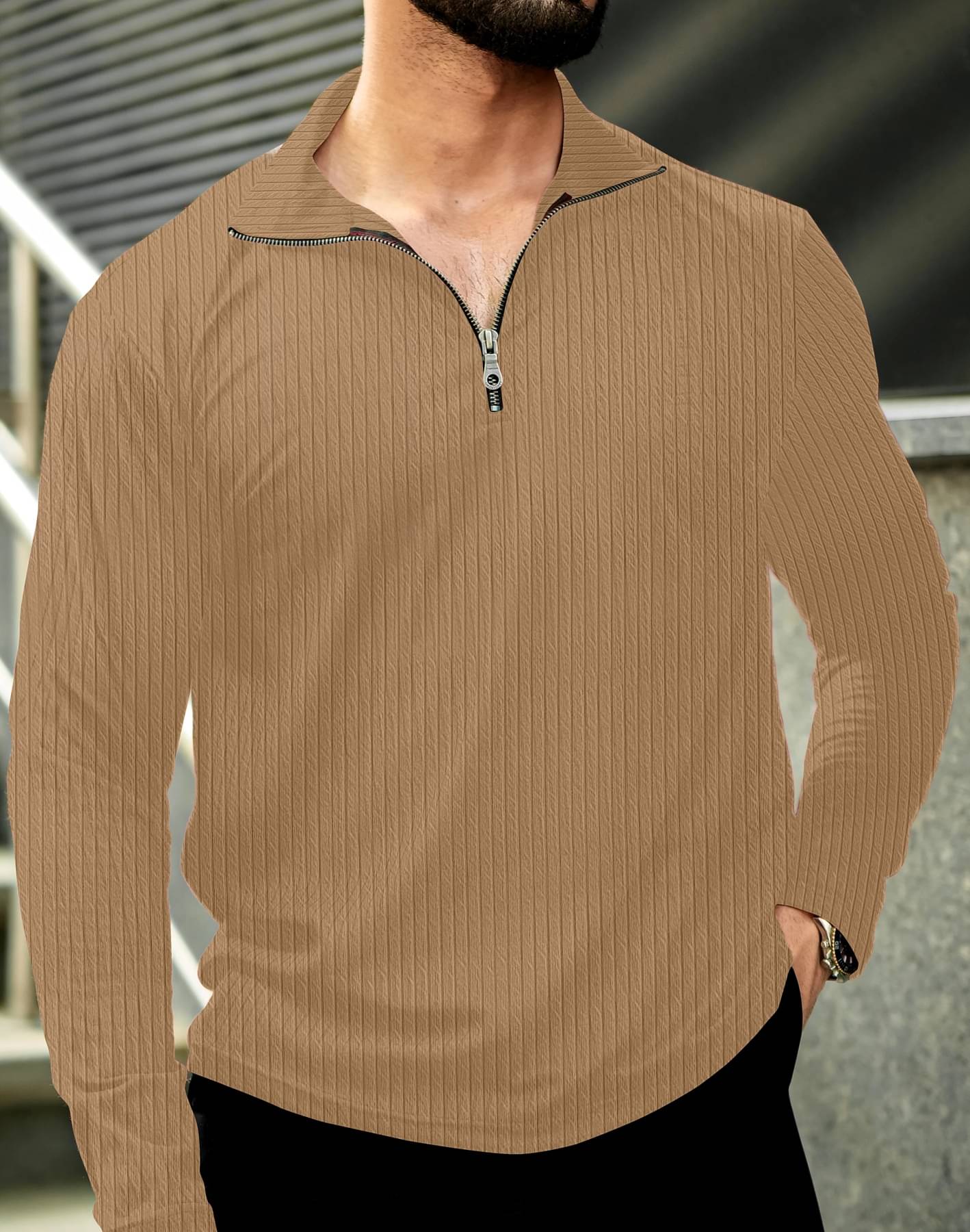     			KAJARU Men Polyester Regular Fit Popcorn Textured Polo T Shirt ( Cream )