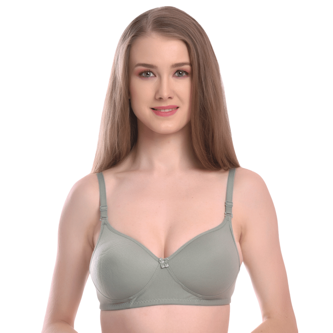 LEORBIX Pack of 1 Cotton Blend Non Padded Everyday Bra For Women ( Green )     			LEORBIX Pack of 1 Cotton Blend Non Padded Everyday Bra For Women ( Green )