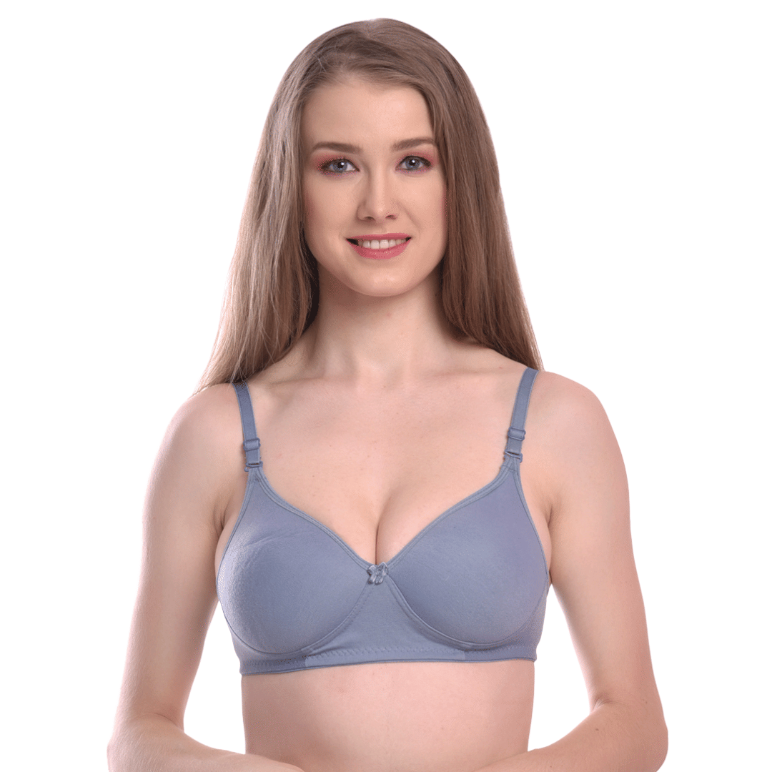 LEORBIX Pack of 1 Cotton Blend Non Padded Everyday Bra For Women ( Blue ) LEORBIX Pack of 1 Cotton Blend Non Padded Everyday Bra For Women ( Blue )