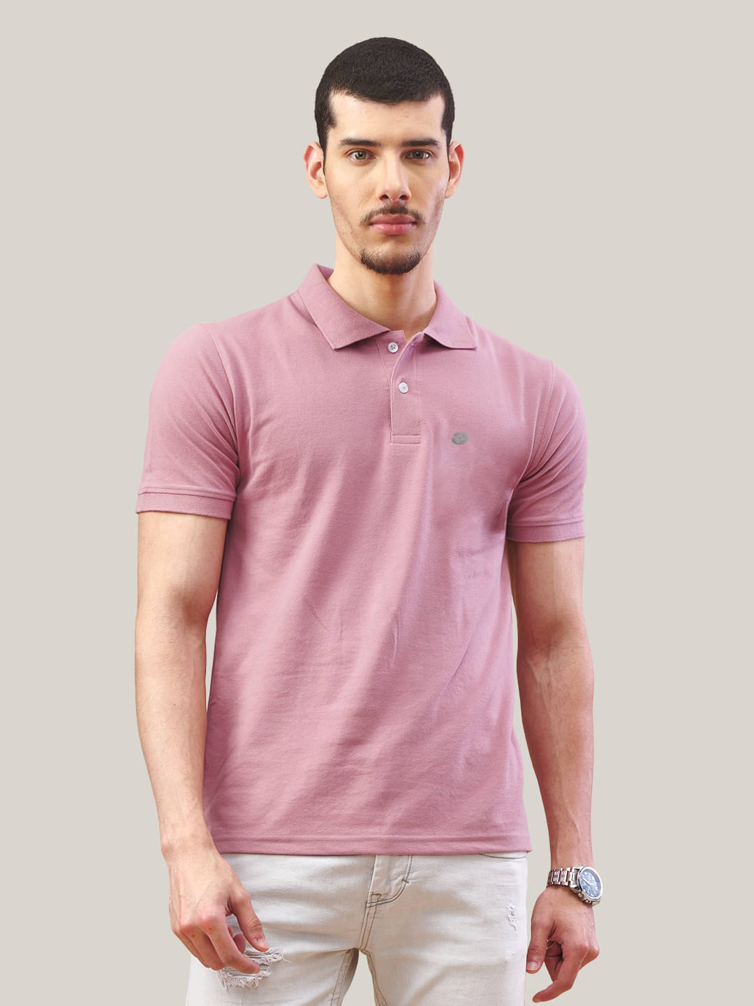     			Lux Nitro Men Cotton Regular Fit Solid Polo T Shirt ( Coral )